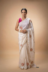 Elegant Satin Saree with Pita work