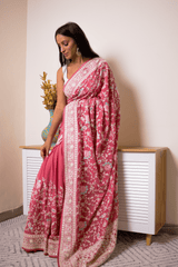 Elegant Lucknawi Chikankari Georgette Saree - IMG_0577 (2)