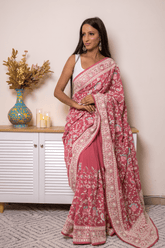 Elegant Lucknawi Chikankari Georgette Saree - IMG_0584