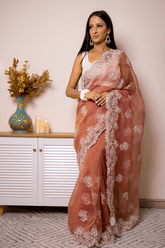 Lucknawi Chikankari Georgette Saree - IMG_0663