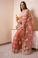 Lucknawi Chikankari Georgette Saree - IMG_0667