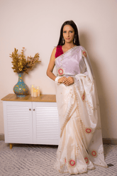 Elegant Lucknawi Chikankari Georgette Saree - IMG_0711
