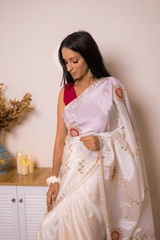 Elegant Lucknawi Chikankari Georgette Saree - IMG_0719
