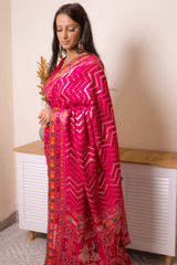 Vibrant Lucknawi Chikankari Georgette Saree - IMG_0844
