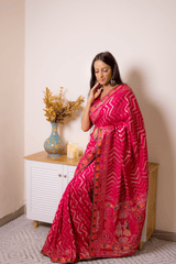 Vibrant Lucknawi Chikankari Georgette Saree - IMG_0846