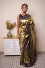 Navy & Gold Paithani Pure Silk Saree - IMG_1180
