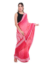 Lucknowi Embroidery x Bandhani Saree
