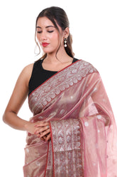 Shimmer Rose Chanderi