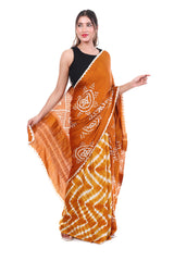 Sunshine Mustard Leheriya x Bandhani Saree