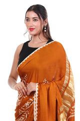 Sunshine Mustard Leheriya x Bandhani Saree