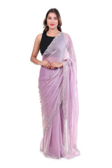 Lilac Tissue Silk Saree