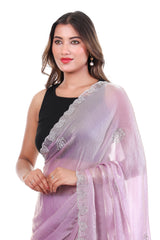 Lilac Tissue Silk Saree