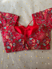 Embroidered Red Blouse for Sarees - IMG_7797
