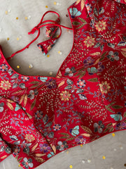 Embroidered Red Blouse for Sarees - IMG_7806