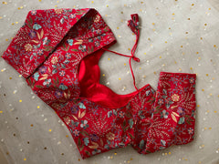 Embroidered Red Blouse for Sarees - IMG_7808