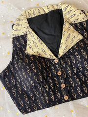Elegant Black and Gold Blouse for Sarees - IMG_7817