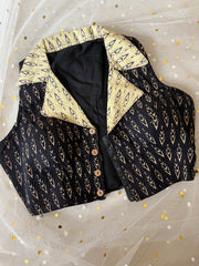 Elegant Black and Gold Blouse for Sarees - IMG_7821