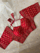 Vibrant Red Printed Blouse for Sarees - IMG_7841