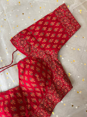 Vibrant Red Printed Blouse for Sarees - IMG_7845