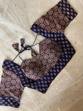 Navy Floral Blouse for Elegant Sarees