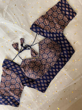 Navy Floral Blouse for Elegant Sarees