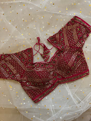 Embellished Maroon Blouse for Sarees