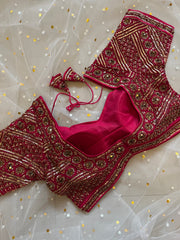 Embellished Maroon Blouse for Sarees