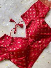 Elegant Red Brocade Blouse for Sarees - IMG_7983