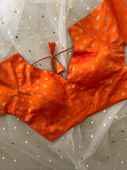 Elegant Orange Blouse for Sarees - IMG_8012