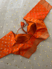 Elegant Orange Blouse for Sarees - IMG_8014