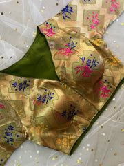 Elegant Gold Embroidered Blouse for Sarees - IMG_8097