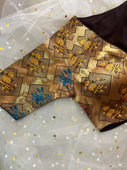 Elegant Gold Floral Blouse for Sarees - IMG_8103