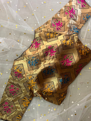 Elegant Gold Floral Blouse for Sarees - IMG_8104