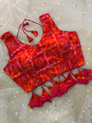 Vibrant Ruffled Blouse for Sarees - IMG_8115