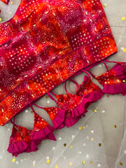 Vibrant Ruffled Blouse for Sarees - IMG_8116