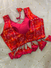 Vibrant Ruffled Blouse for Sarees - IMG_8120