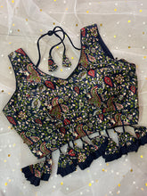 Elegant Navy Floral Blouse with Tassels - IMG_8141