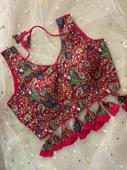 Vibrant Floral Print Blouse with Ruffled Hem - IMG_8148