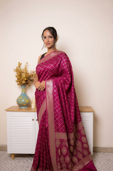 Pink Gharchola georgette saree with Banarasi border (VS-TRP034)