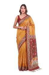 Bandhani kalamkari saree