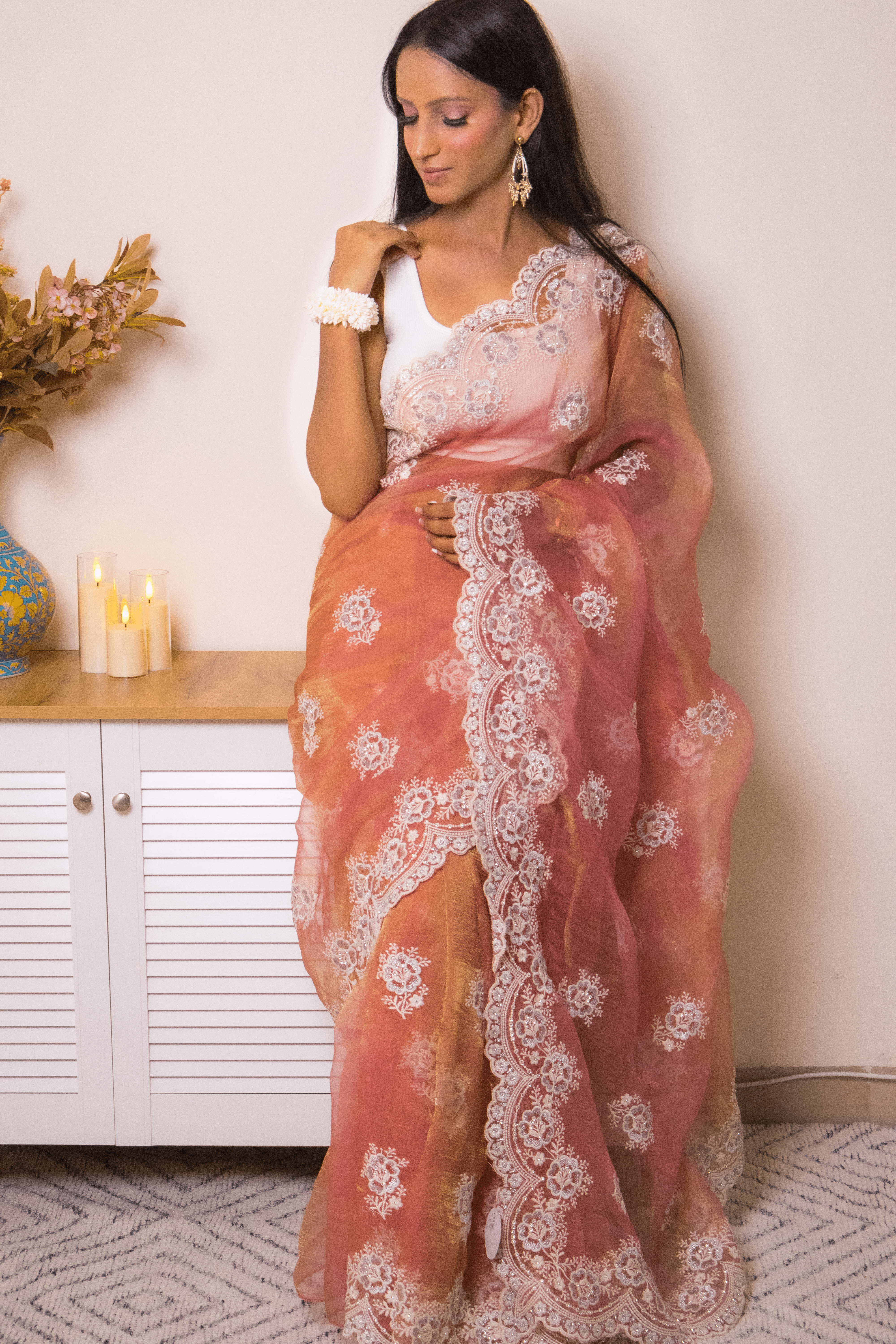 Lucknawi Chikankari Georgette Saree - IMG_0683