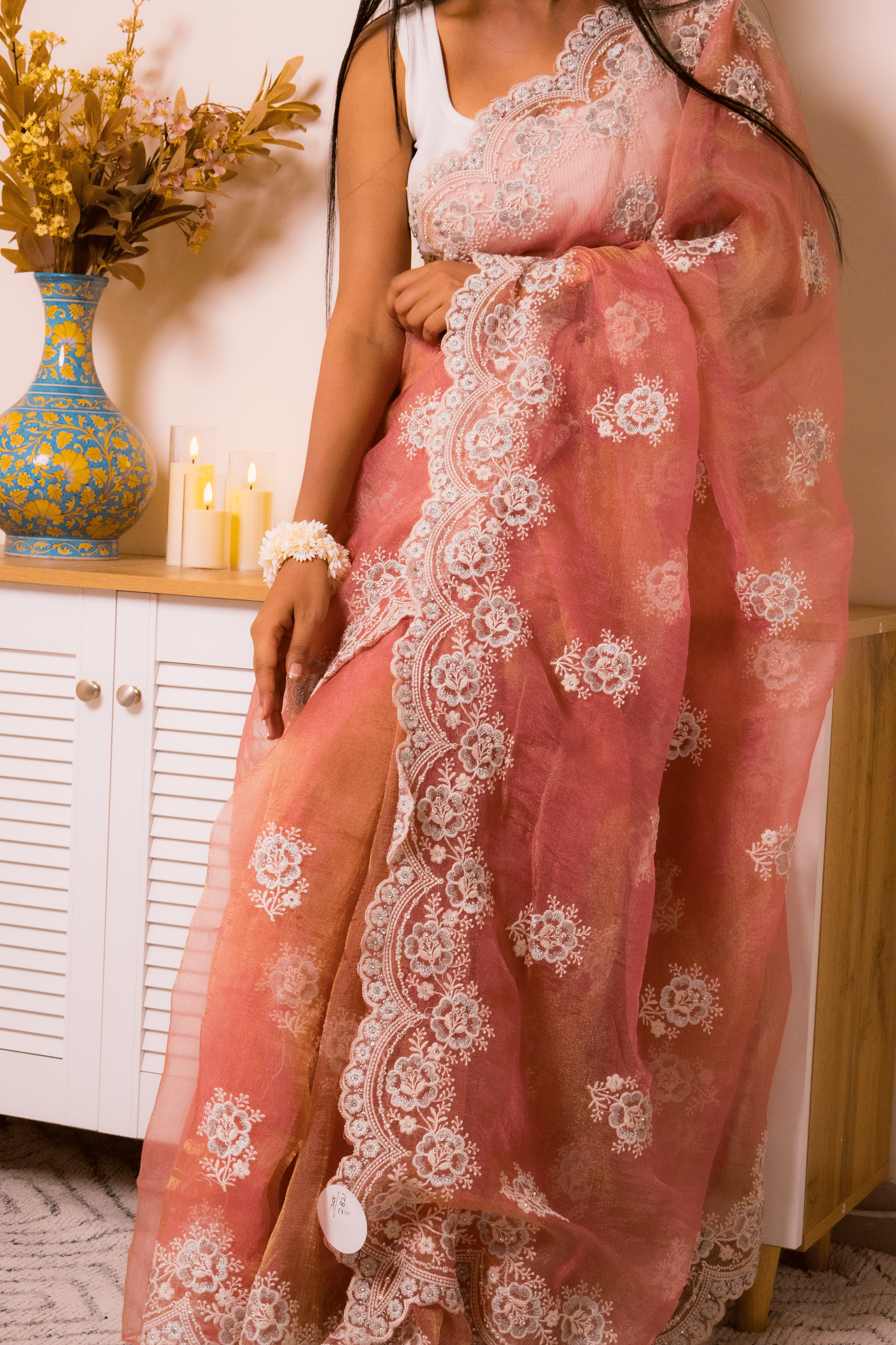 Lucknawi Chikankari Georgette Saree - IMG_0688