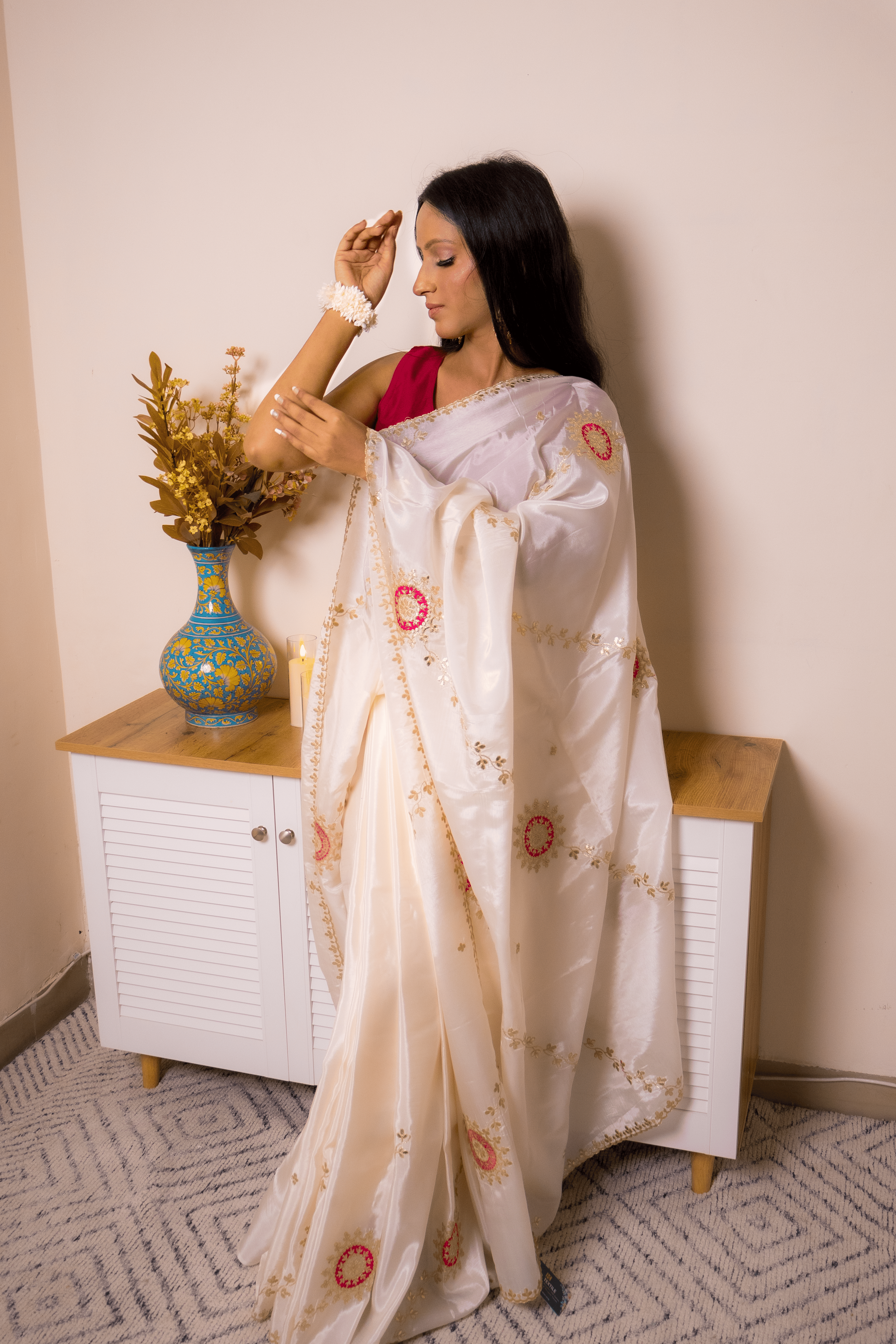 Elegant Lucknawi Chikankari Georgette Saree - IMG_0733