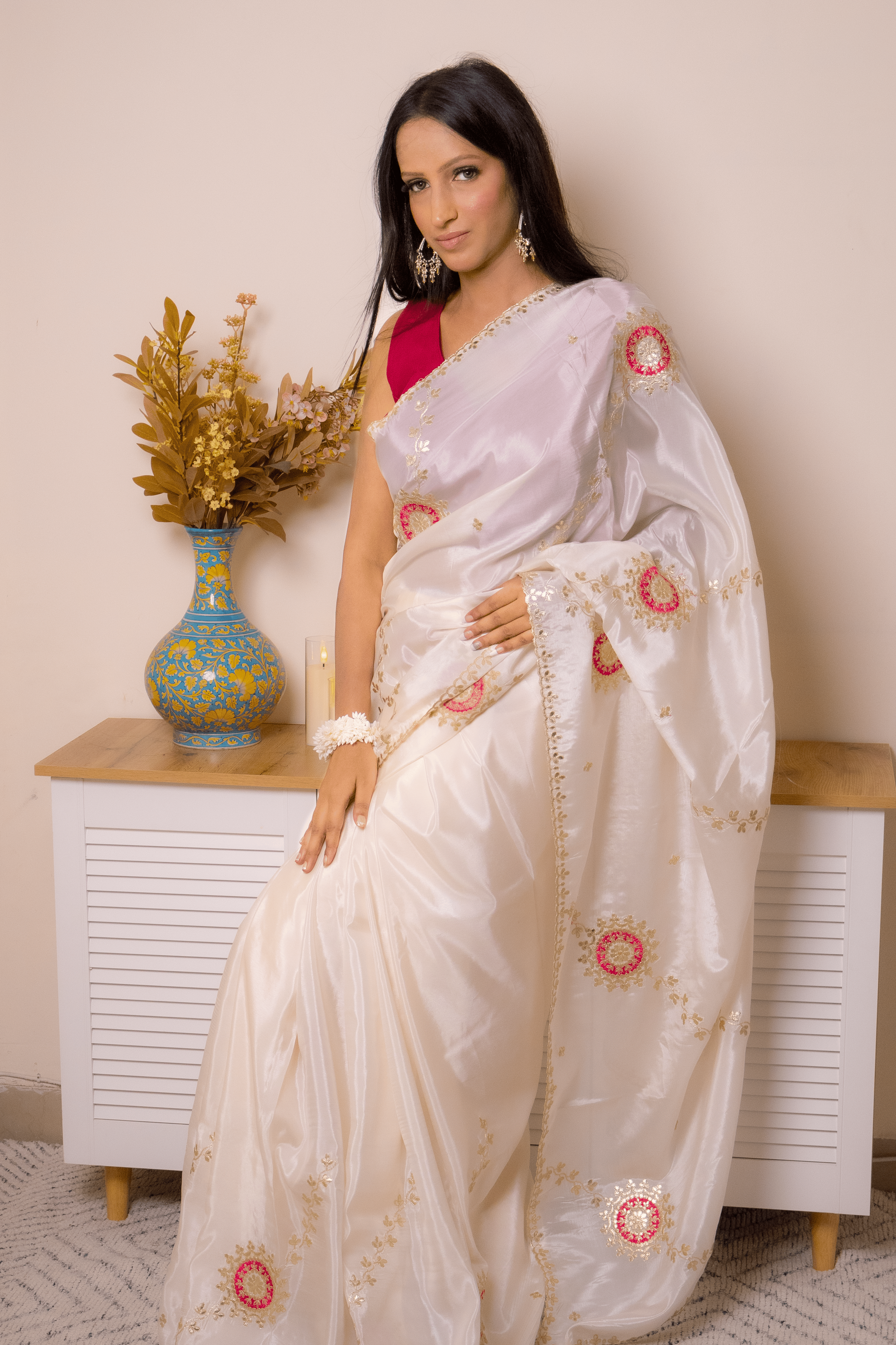 Elegant Lucknawi Chikankari Georgette Saree - IMG_0741