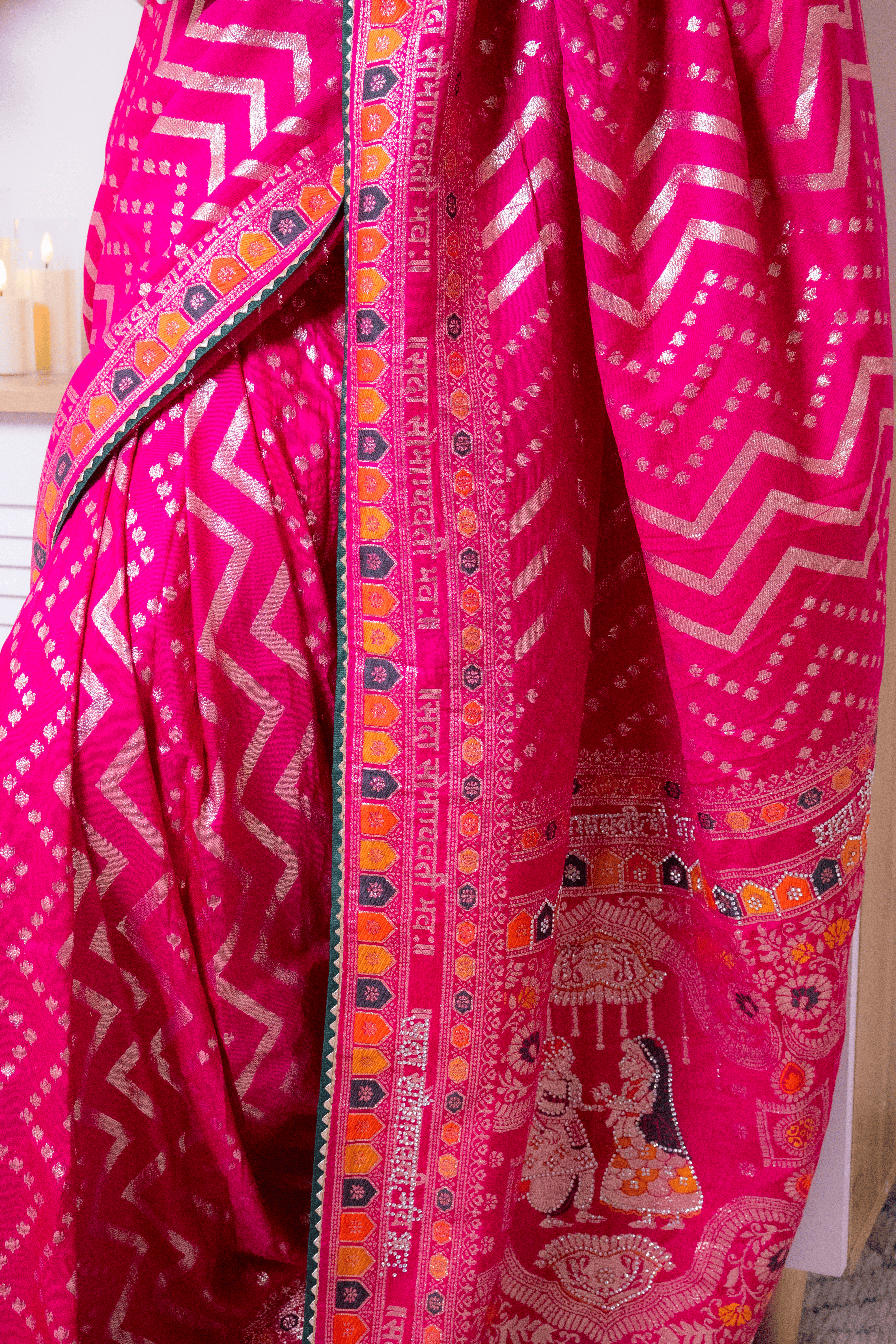 Vibrant Lucknawi Chikankari Georgette Saree - IMG_0850