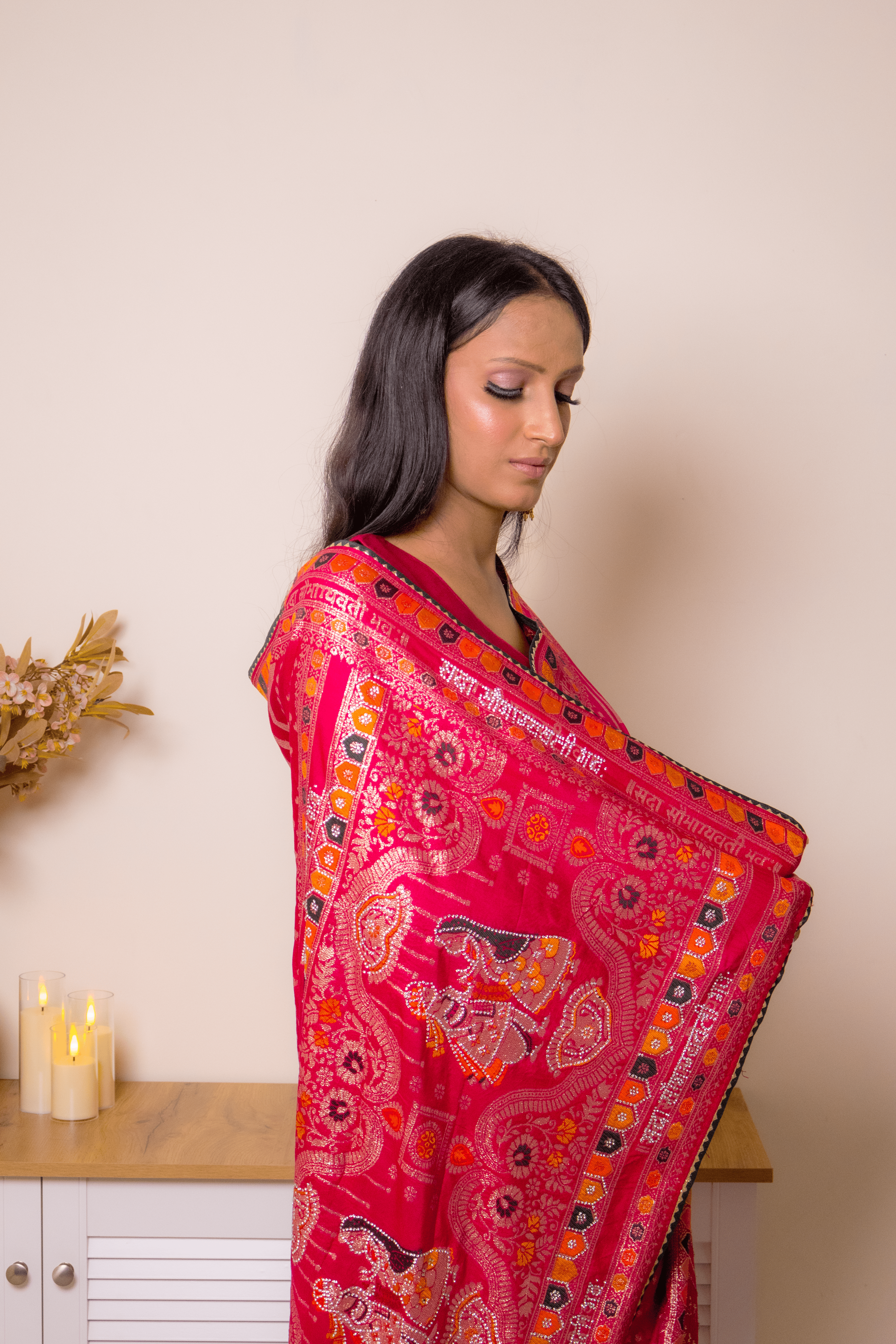 Vibrant Lucknawi Chikankari Georgette Saree - IMG_0875