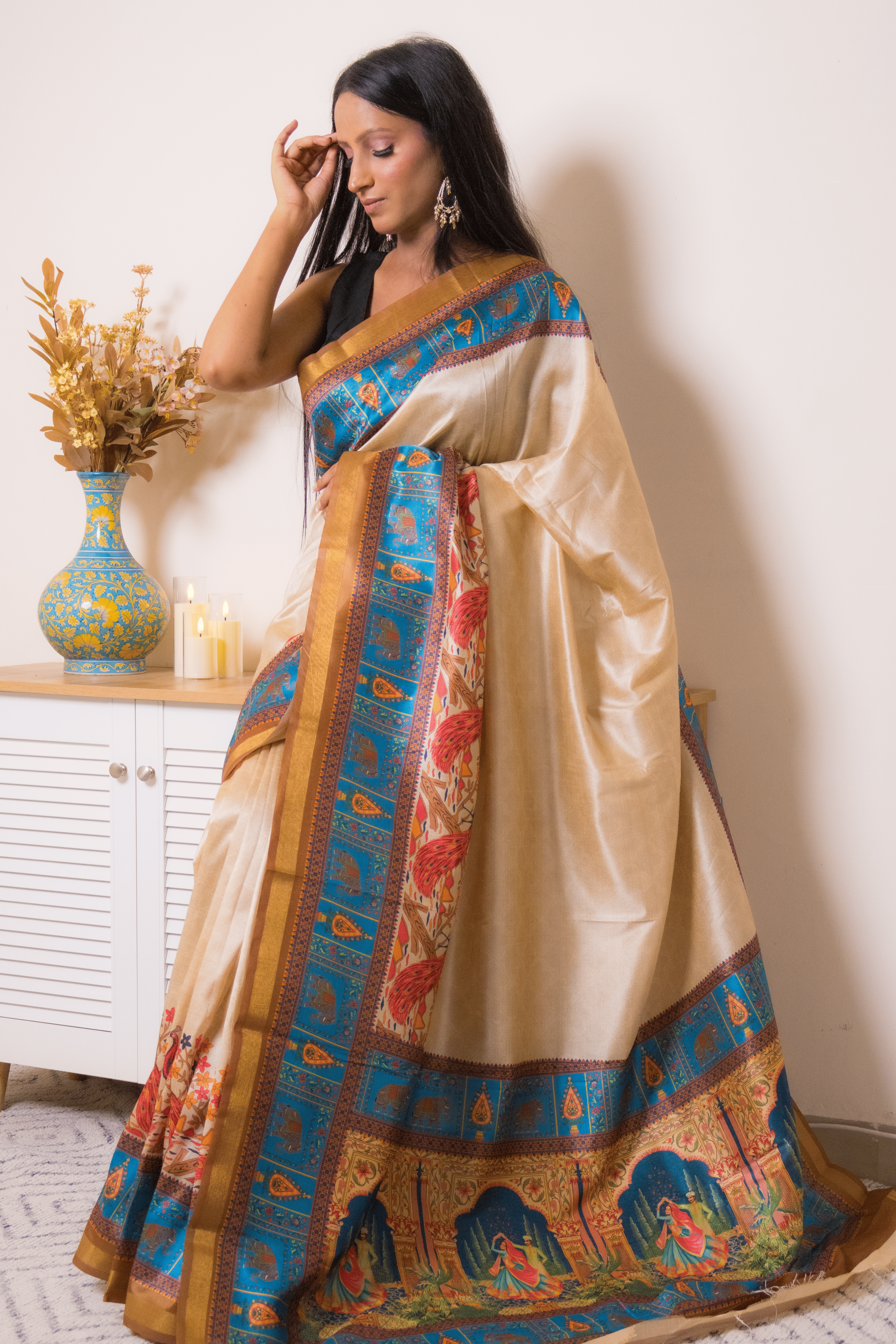 Elegant Lucknawi Chikankari Georgette Saree - IMG_1002