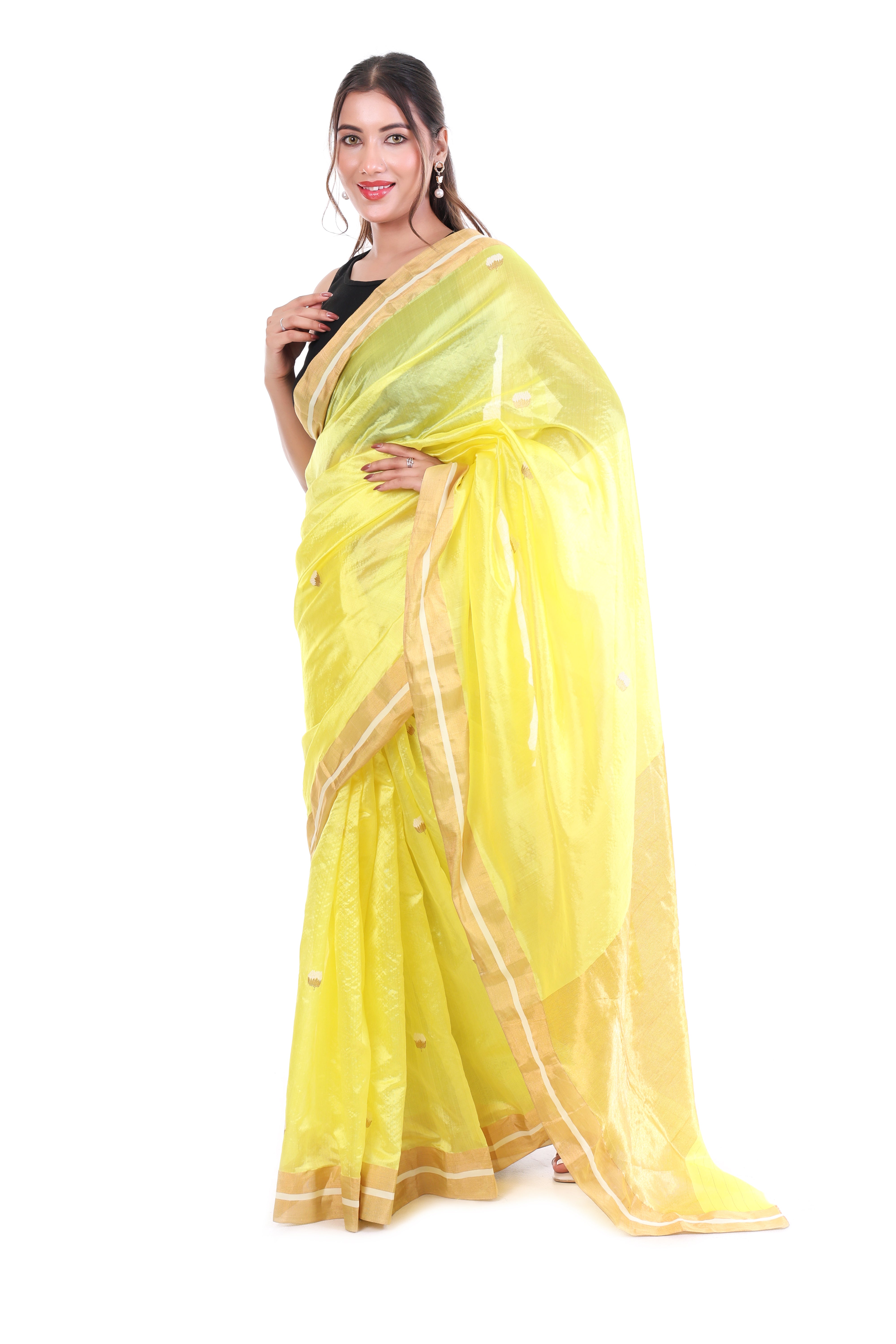 Lime Blossom Chanderi