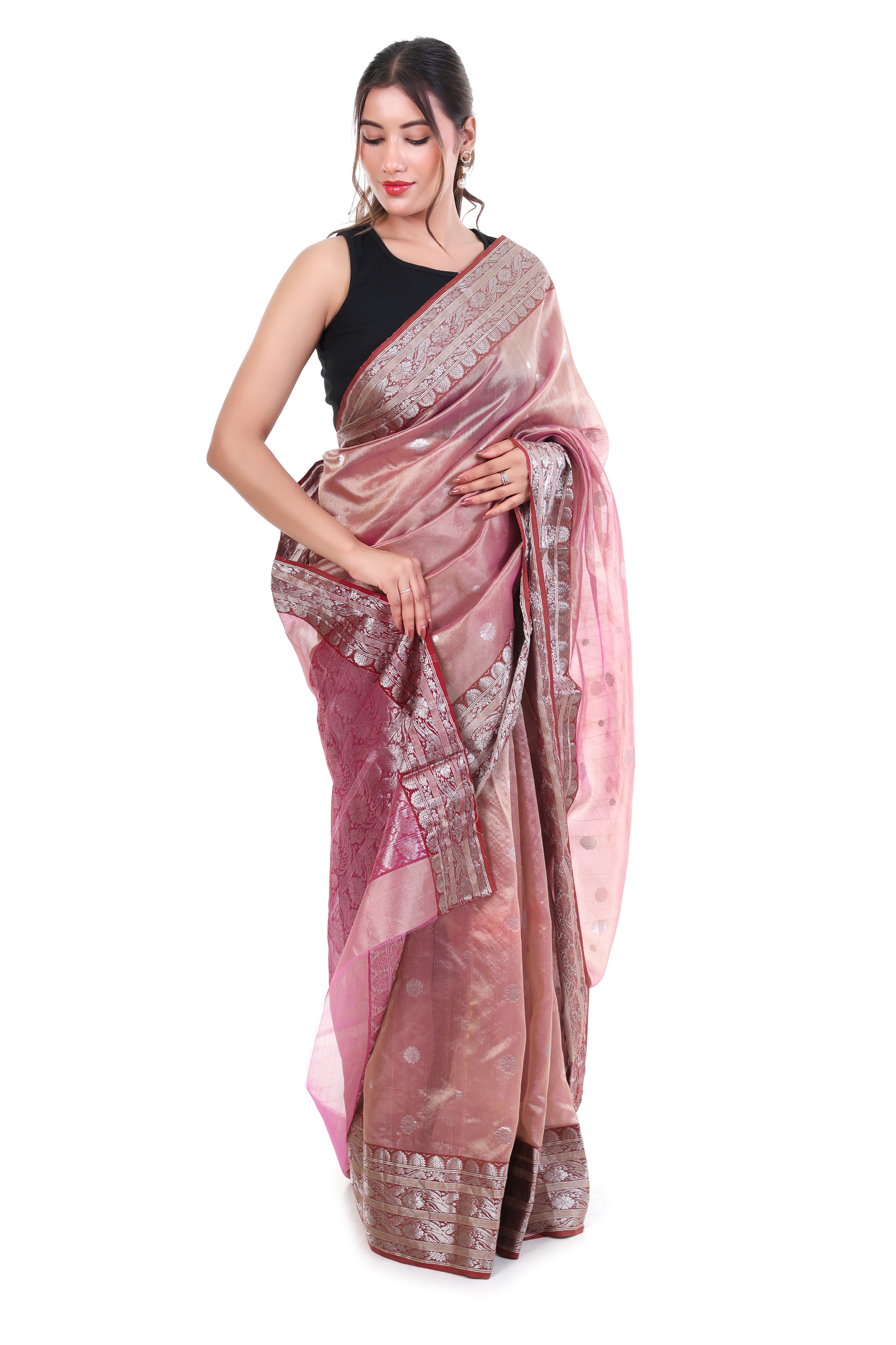 Shimmer Rose Chanderi