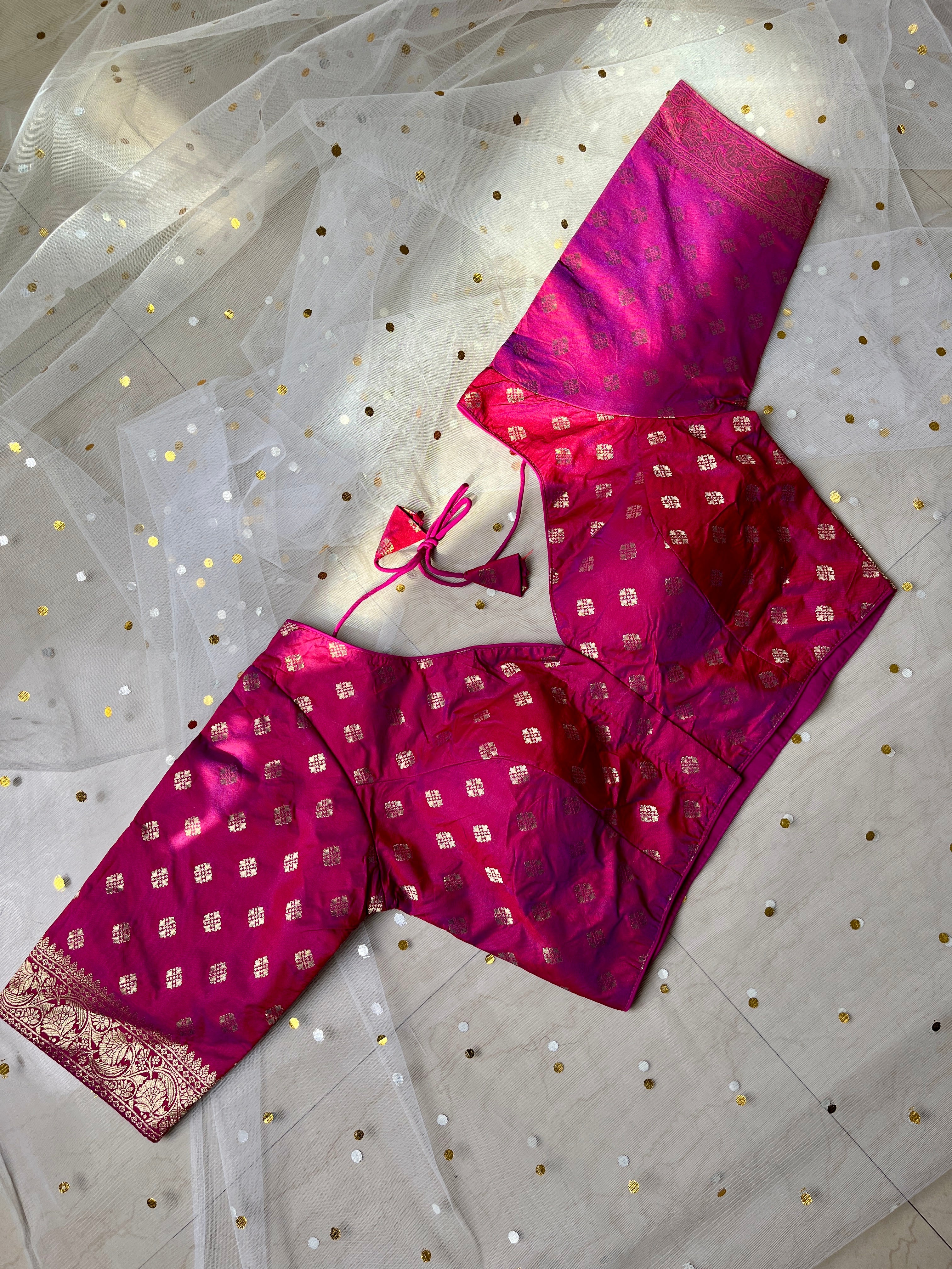 Elegant Magenta Blouse for Sarees - IMG_7998